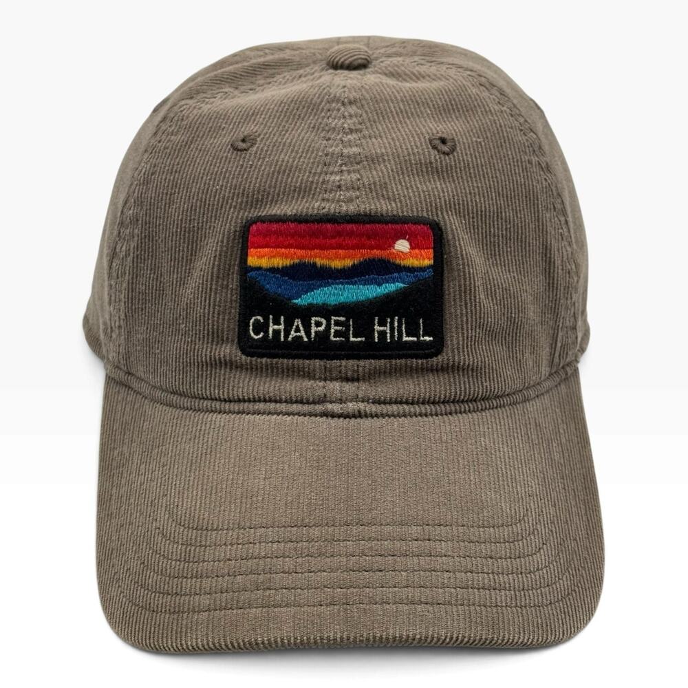Legacy Chapel Hill NC Corduroy Hat Gray Brown Sunset Patch Dad Cap Adjustable